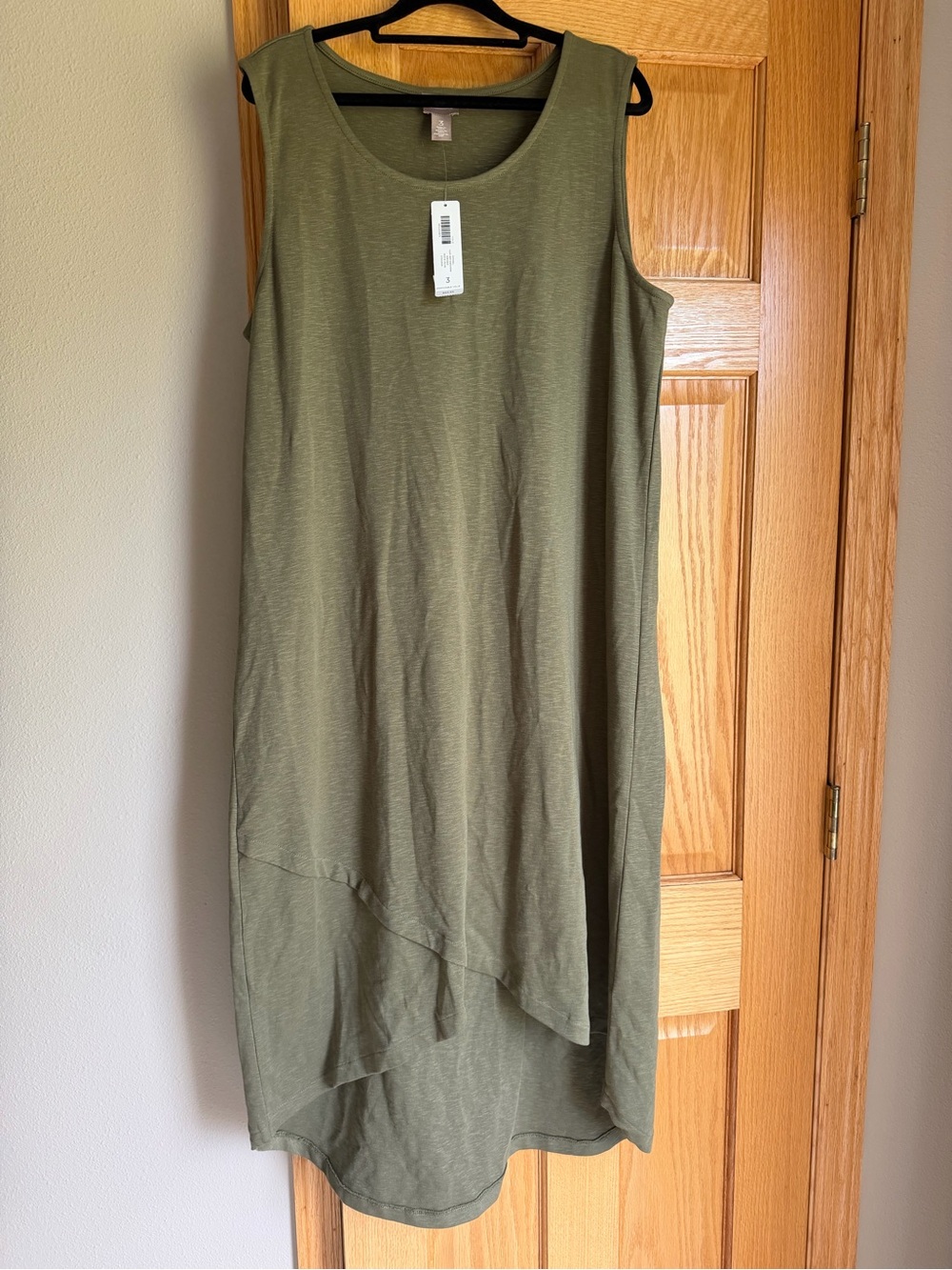 Chico’s Tulip Hem Shoshoni Sleeveless Hi Low Midi Dress Cotton Blend 16/18